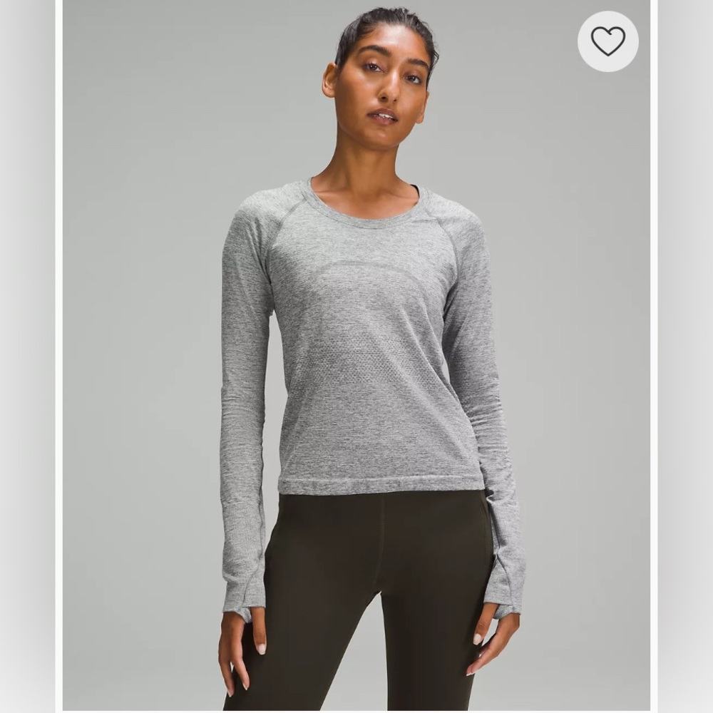 Grey, Lululemon swiftly tech, long sleeve!